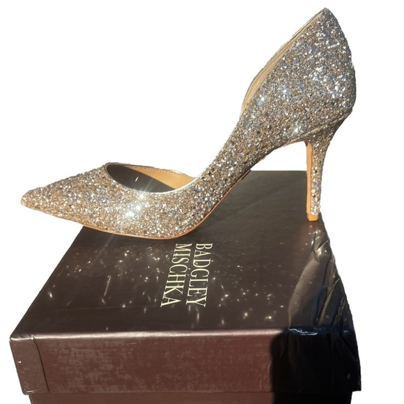 Badgley Mischka Shoes - Badgley Mischka Glittering Hold Daisy Heels NIB 8